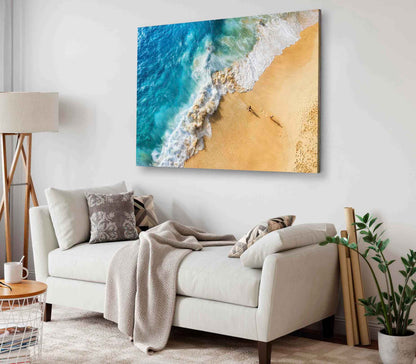 Bella Home Azure Sea View With Waves Print Canvas Ready to hang
