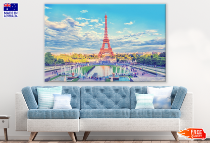 Eiffel Tower France Blue Sky Photograph Print 100% Australian Made