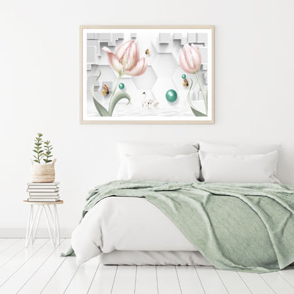 Butterflies & Flowers 3D Design Home Decor Premium Quality Poster Print Choose Your Sizes
