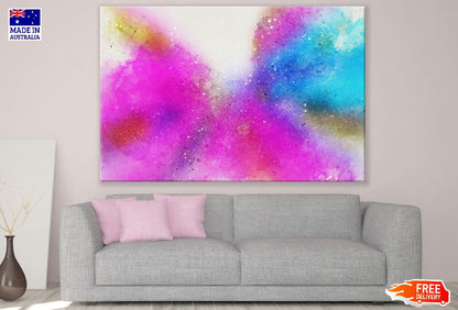 Blue Pink & Grey Abstract Design Print 100% Australian Made