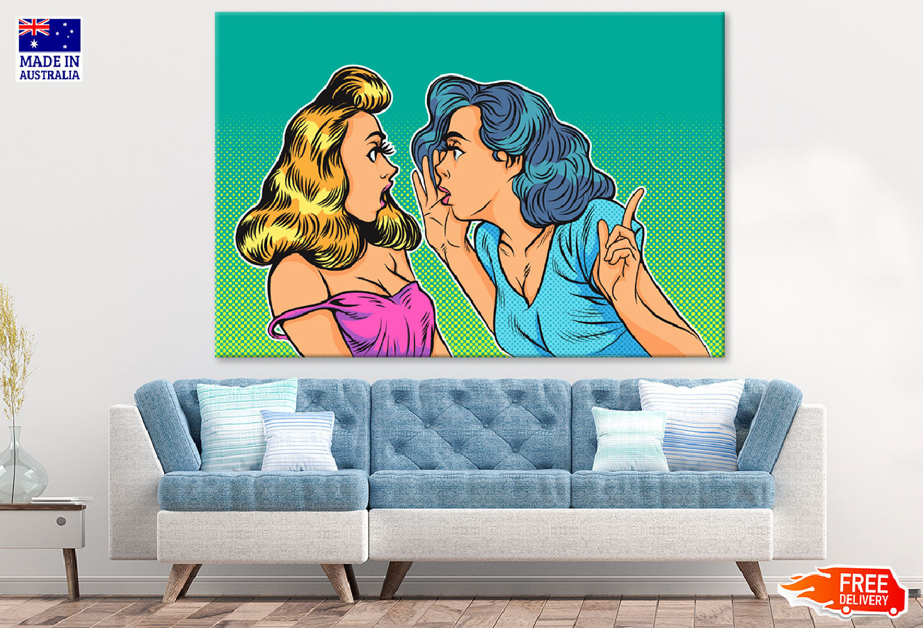 Two Girls Talking Illustration Print 100% Australian Made