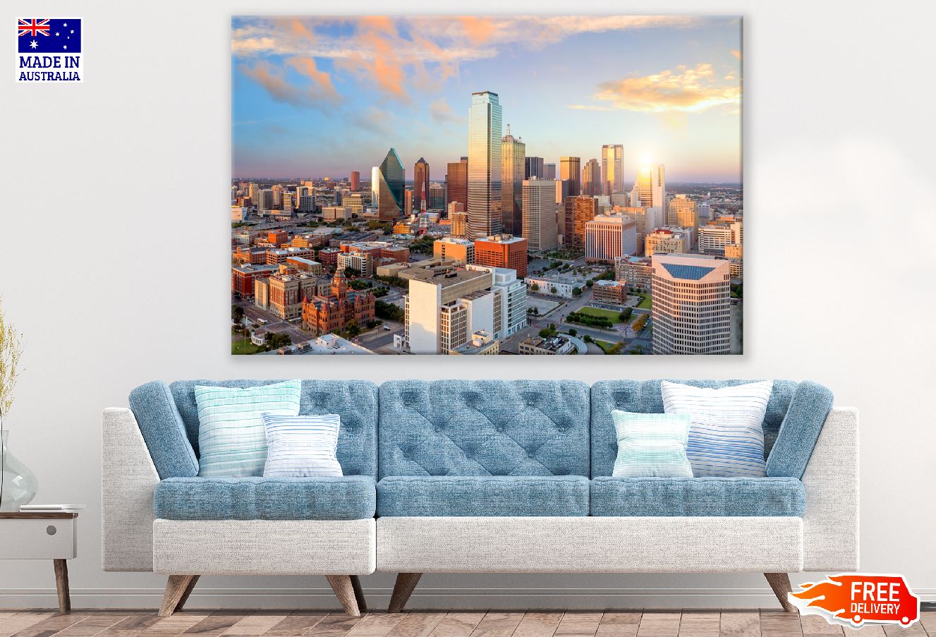 Dallas, Texas Cityscape Sunset Photograph Print 100% Australian Made