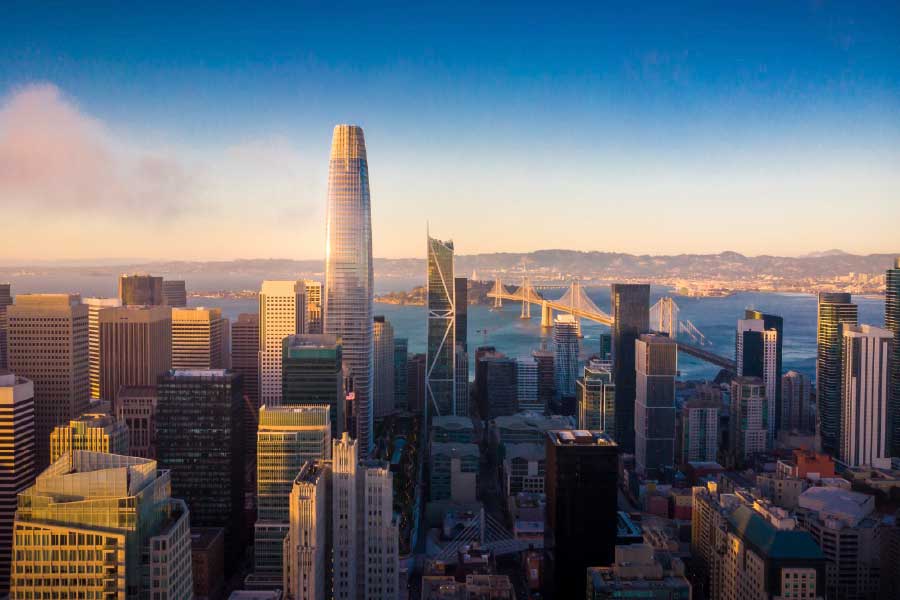 Bella Home Aerial View of San Francisco USA Print Canvas Ready to hang