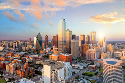 Dallas, Texas Cityscape Sunset Photograph Print 100% Australian Made