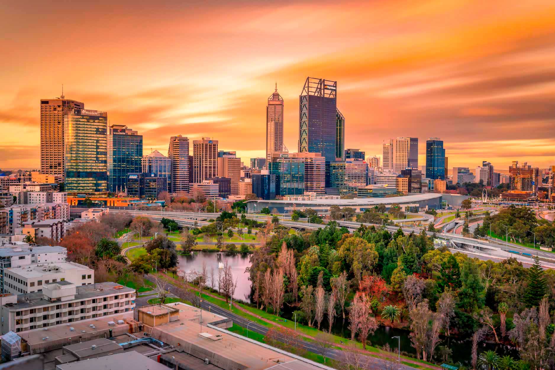 Bella Home Perth's Skyline at Sunset Print Canvas Ready to hang