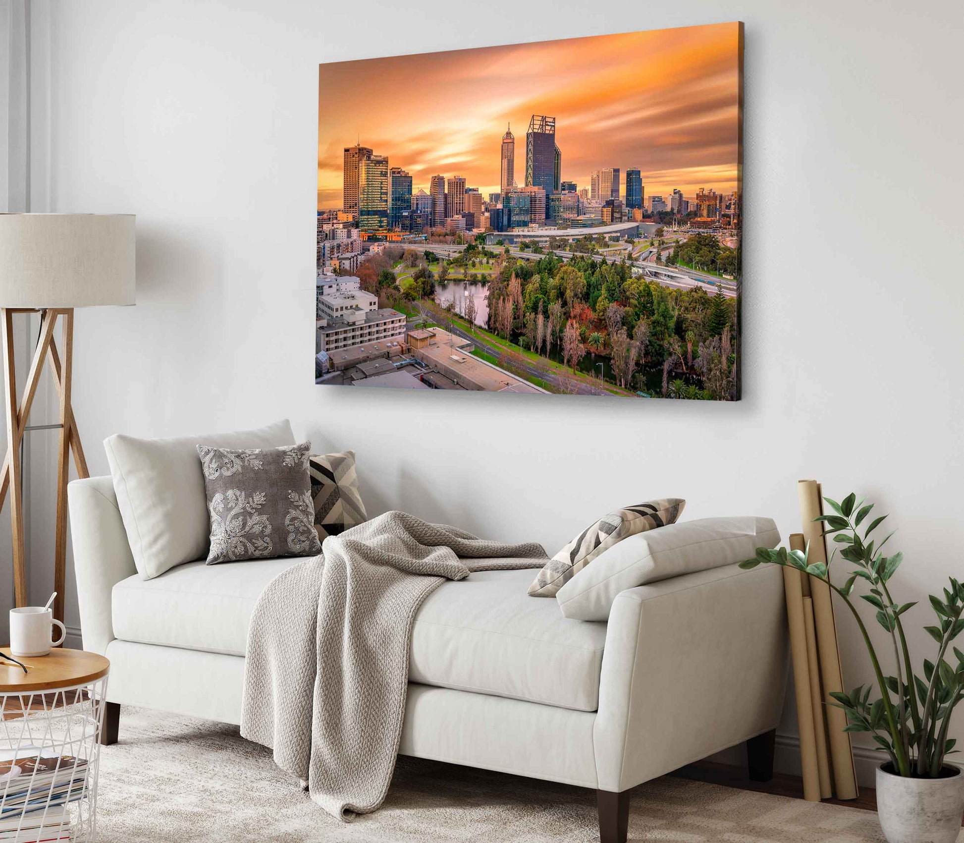 Bella Home Perth's Skyline at Sunset Print Canvas Ready to hang