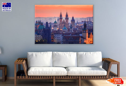 Old Town Quarter of Prague Sunset Photograph Print 100% Australian Made