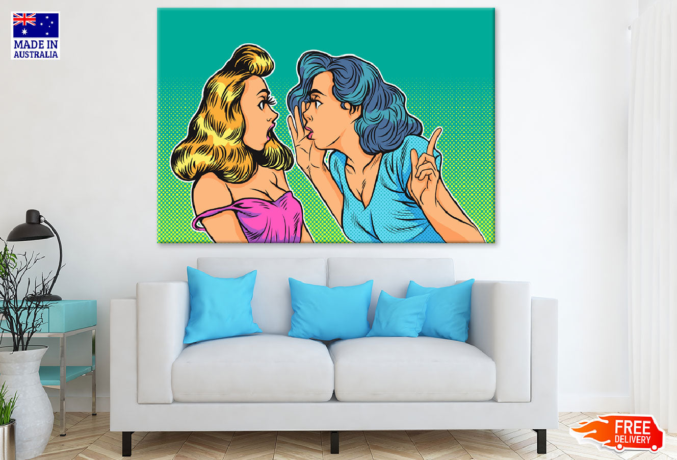 Two Girls Talking Illustration Print 100% Australian Made