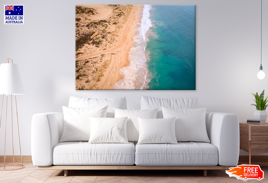 Sea Shore & Waves Aerial View Photograph Print 100% Australian Made
