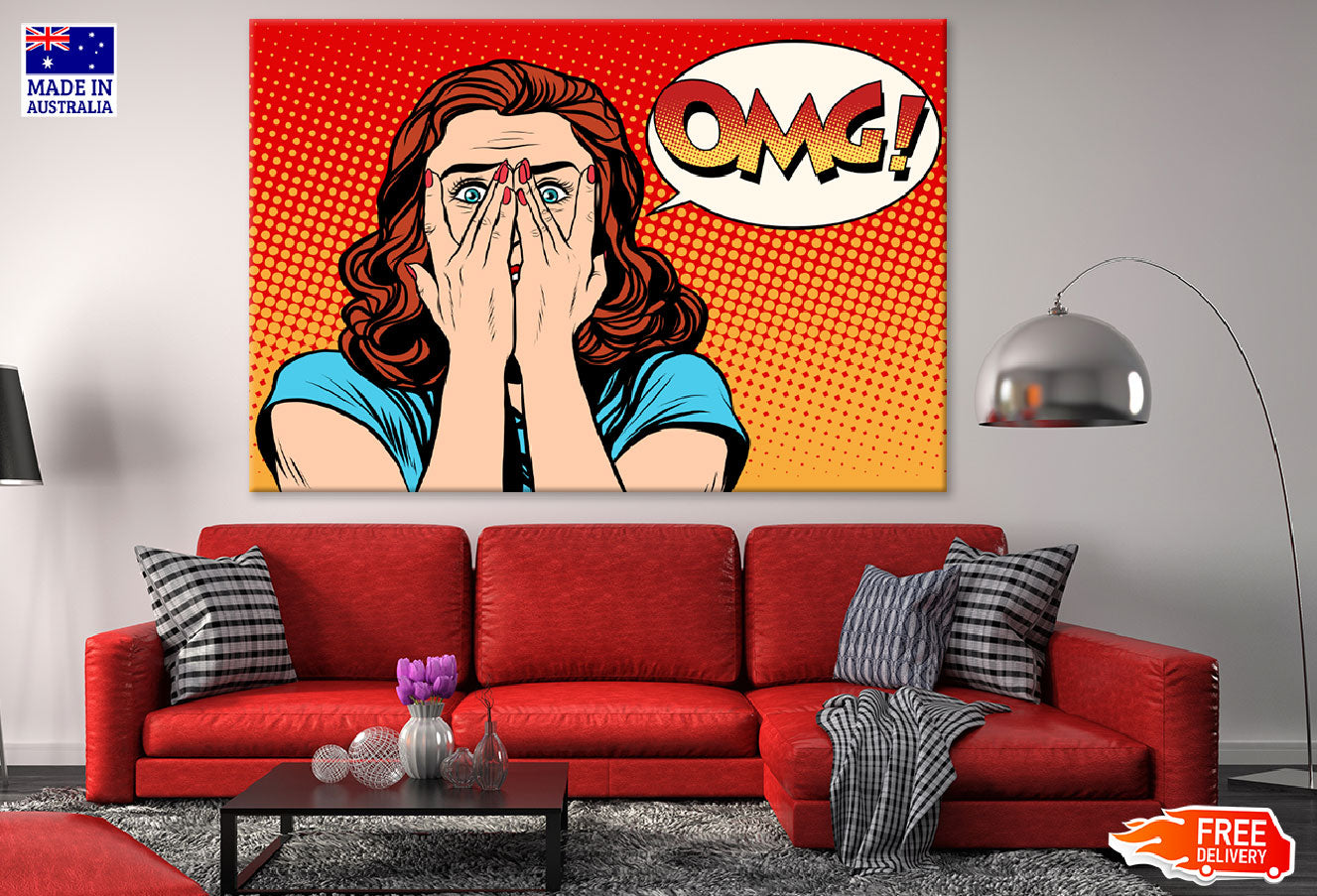 Omg Quote & Scared Illustration Print 100% Australian Made