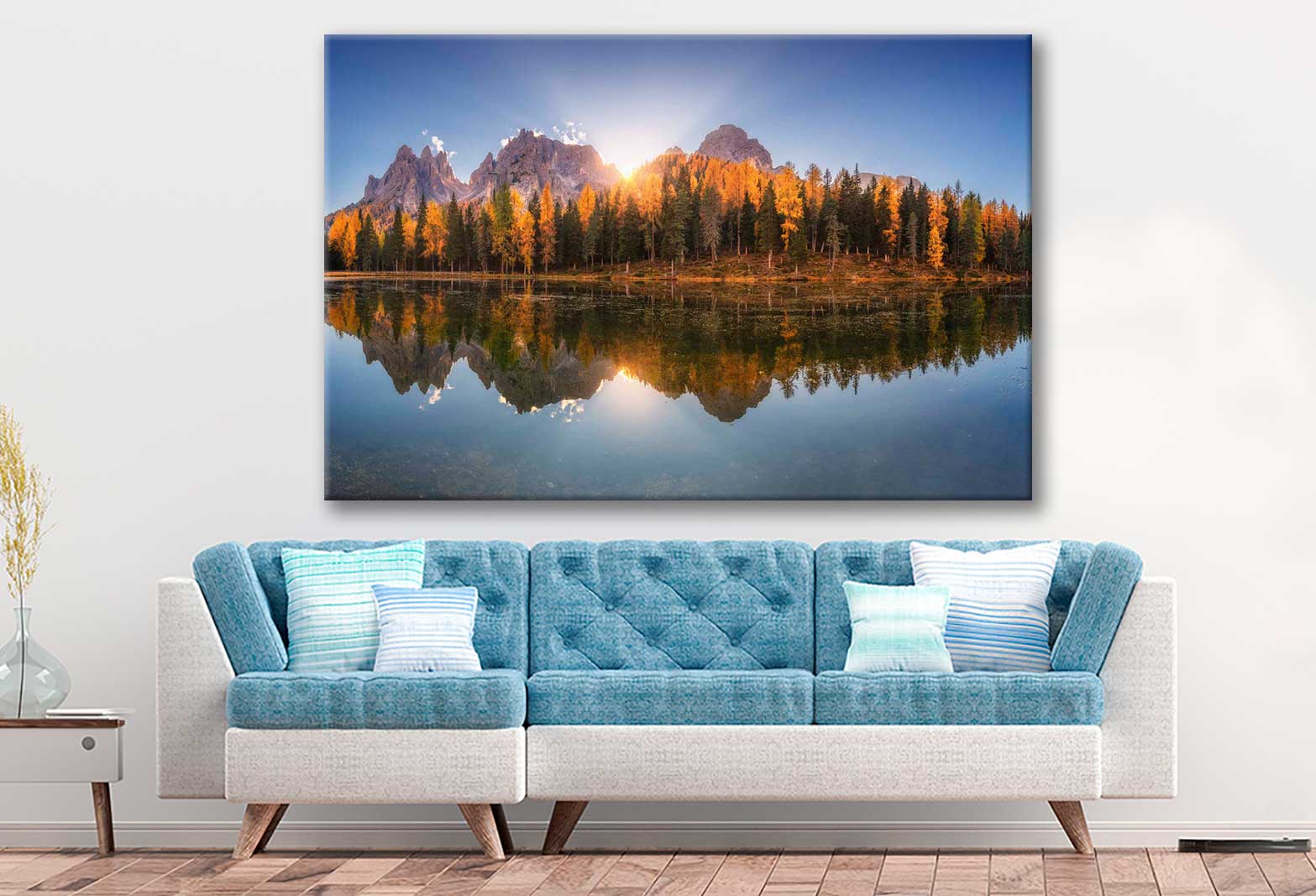 Bella Home Orange Trees at Sunrise in Autumn Print Canvas Ready to hang