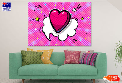 Colorful Heart Shape 3D Illustration Print 100% Australian Made