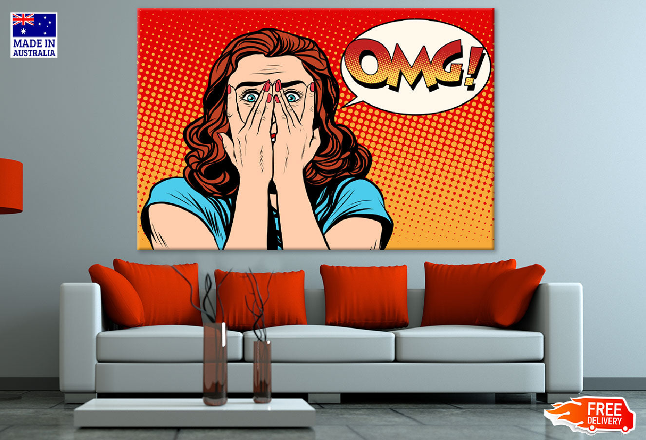 Omg Quote & Scared Illustration Print 100% Australian Made