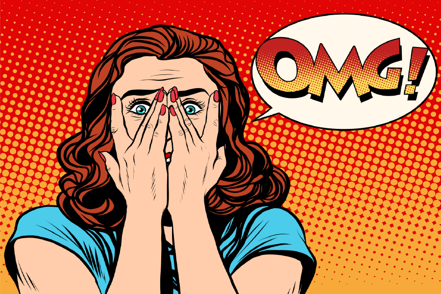 Omg Quote & Scared Illustration Print 100% Australian Made