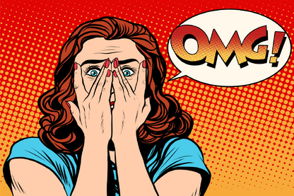 Omg Quote & Scared Illustration Print 100% Australian Made