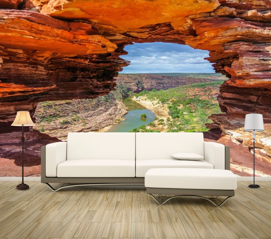 Wallpaper Murals Peel and Stick Removable Stunning Cave on Valley Photograph High Quality