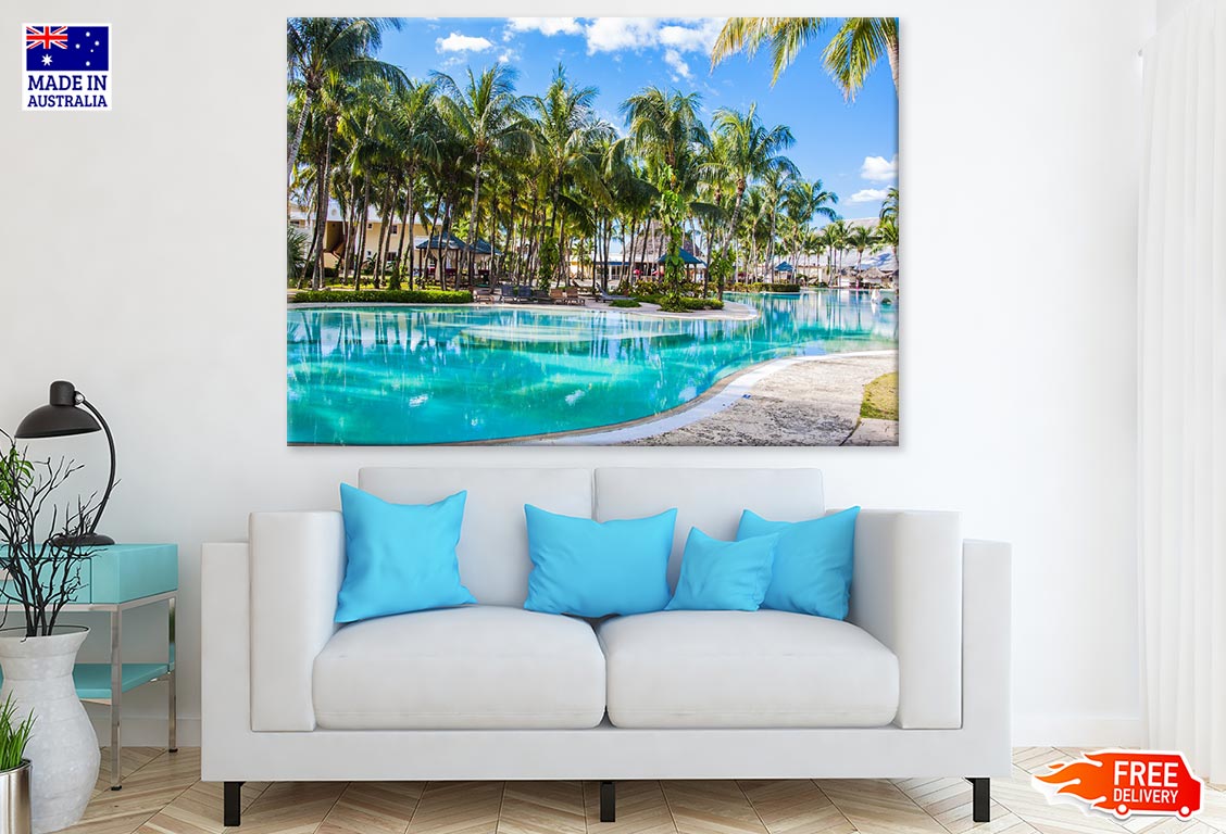 Palm Trees & Pool Photograph Print 100% Australian Made