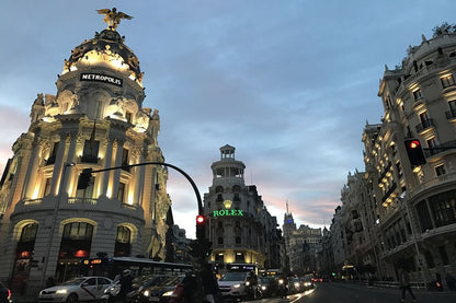 Metropolis Building, Gran Via, Madrid Night View Photograph Print 100% Australian Made