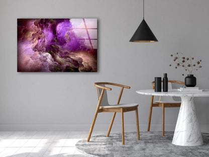 Purple Brown & Pink Abstract Cloud Design Acrylic Glass Print Tempered Glass Wall Art 100% Made in Australia Ready to Hang