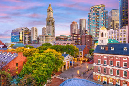 Boston USA Buildings Sunset Scenery Photograph Print 100% Australian Made