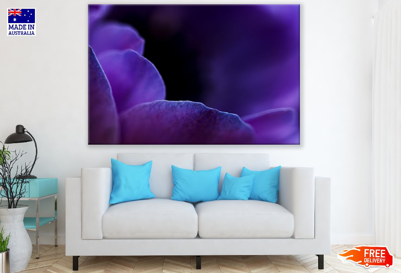 Purple Crocus Flower Petals Closeup Photograph Print 100% Australian Made