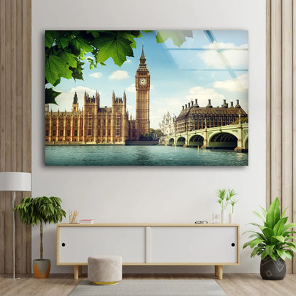 Big Ben Tower & Bridge in UK Photograph Acrylic Glass Print Tempered Glass Wall Art 100% Made in Australia Ready to Hang