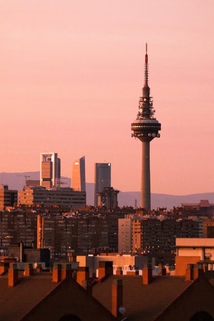 Madrid City Tower Sunset View Photograph Print 100% Australian Made