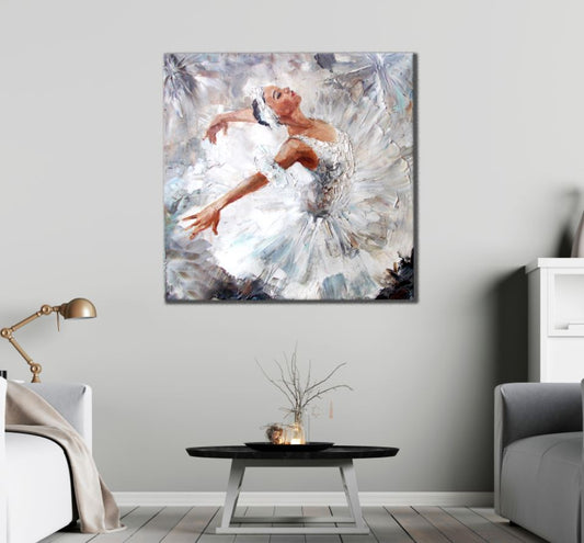 Square Canvas Ballet Girl Watercolor Painting High Quality Print 100% Australian Made