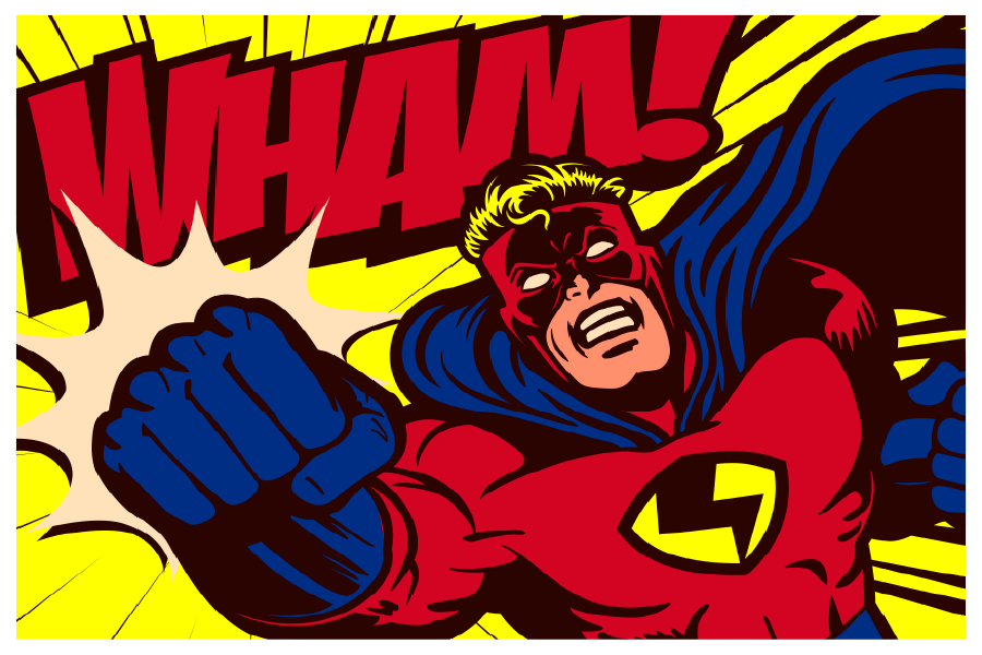 Wham Quote & Super Hero Illustrationn Print 100% Australian Made