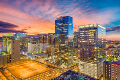 Phoenix, Arizona, USA Downtown at Sunset Photograph Print 100% Australian Made