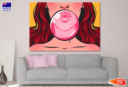 Bubblegum Ball & Girl Illustration Print 100% Australian Made