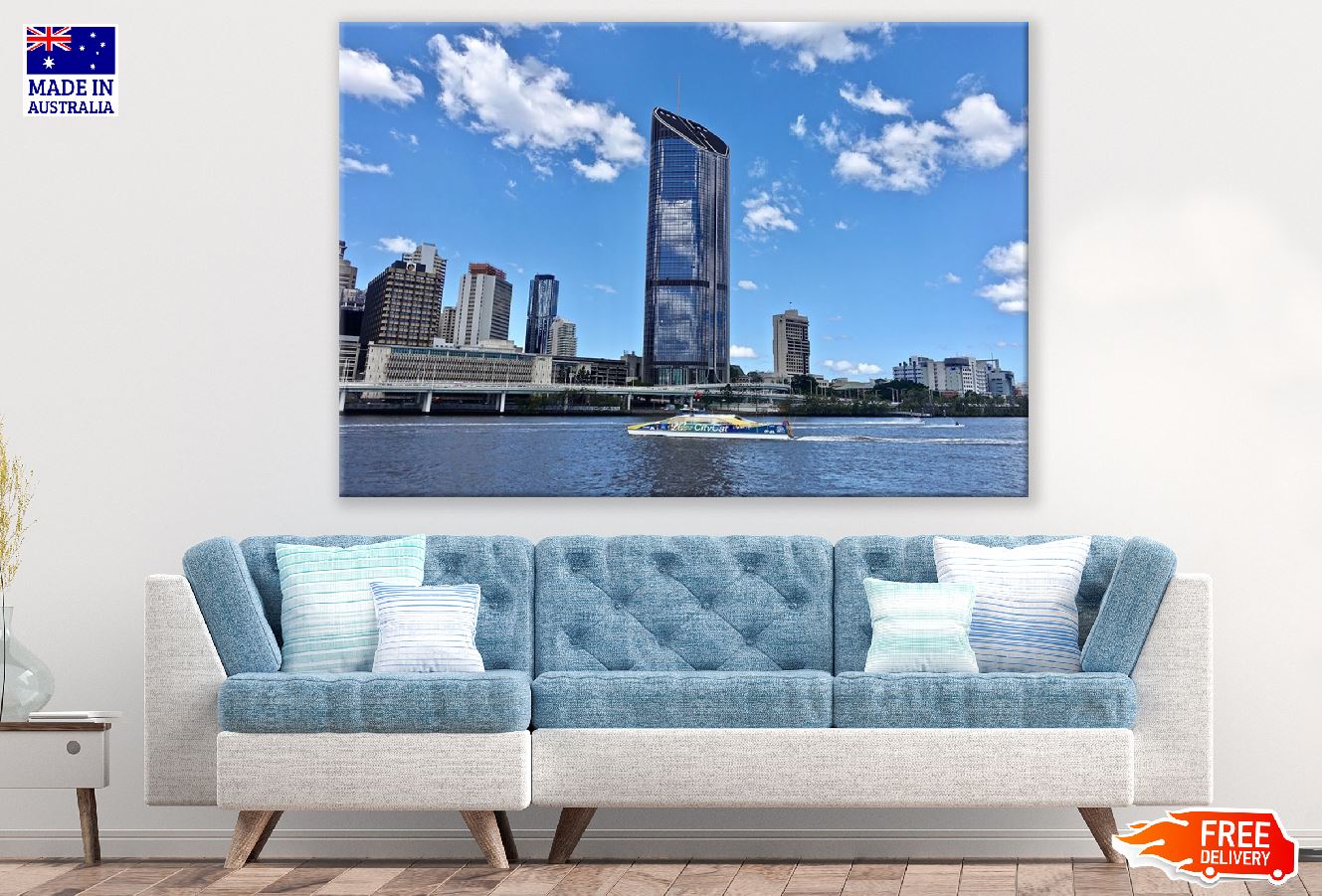 Brisbane River in Brisbane, Queensland, Australia Print 100% Australian Made