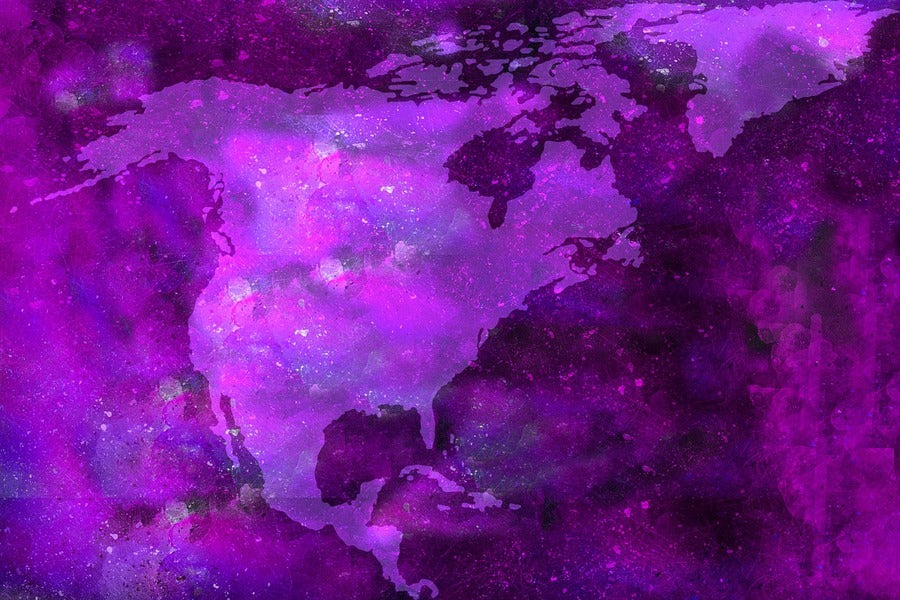 Purple & Black Abstract Design Print 100% Australian Made