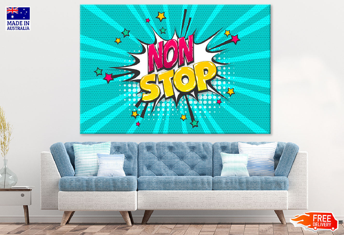 Non Stop Quote Illustration Print 100% Australian Made