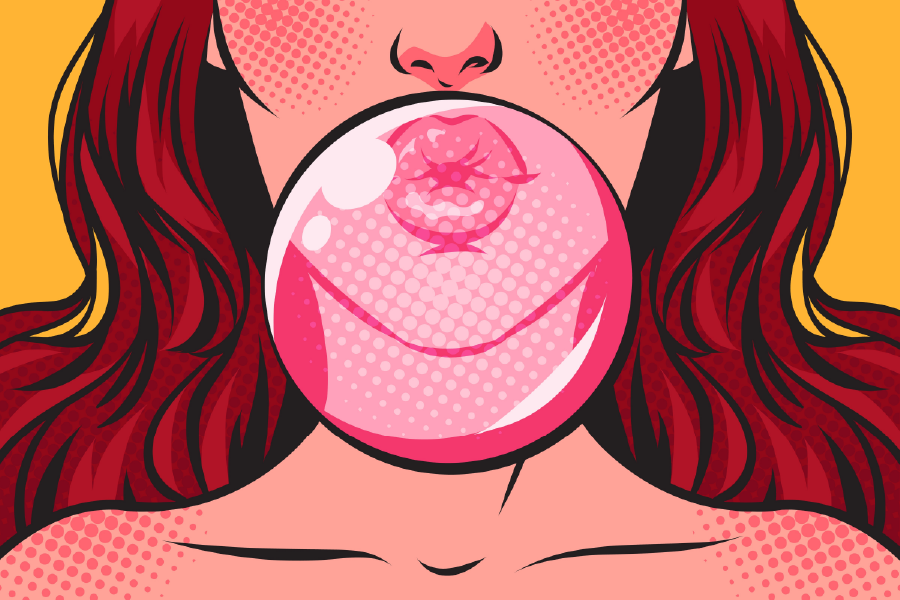 Bubblegum Ball & Girl Illustration Print 100% Australian Made