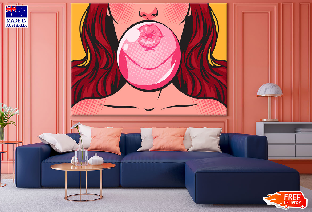 Bubblegum Ball & Girl Illustration Print 100% Australian Made