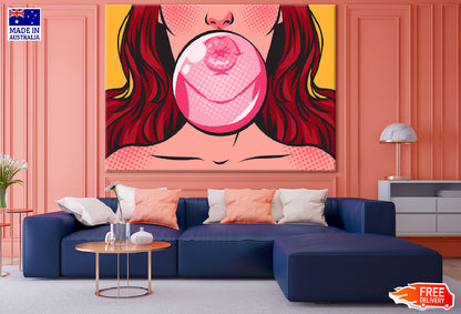 Bubblegum Ball & Girl Illustration Print 100% Australian Made