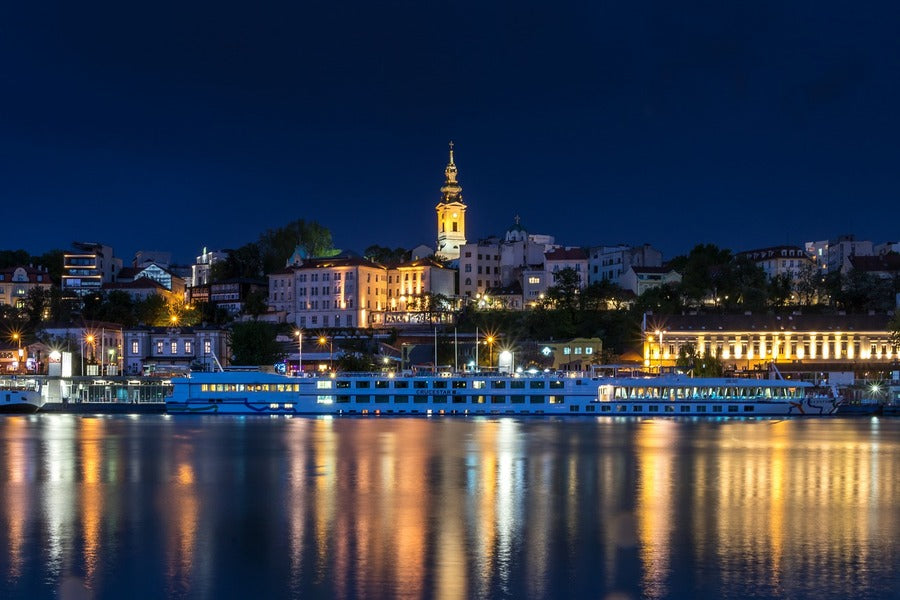 Belgrade Serbia Night View Photograph Print 100% Australian Made
