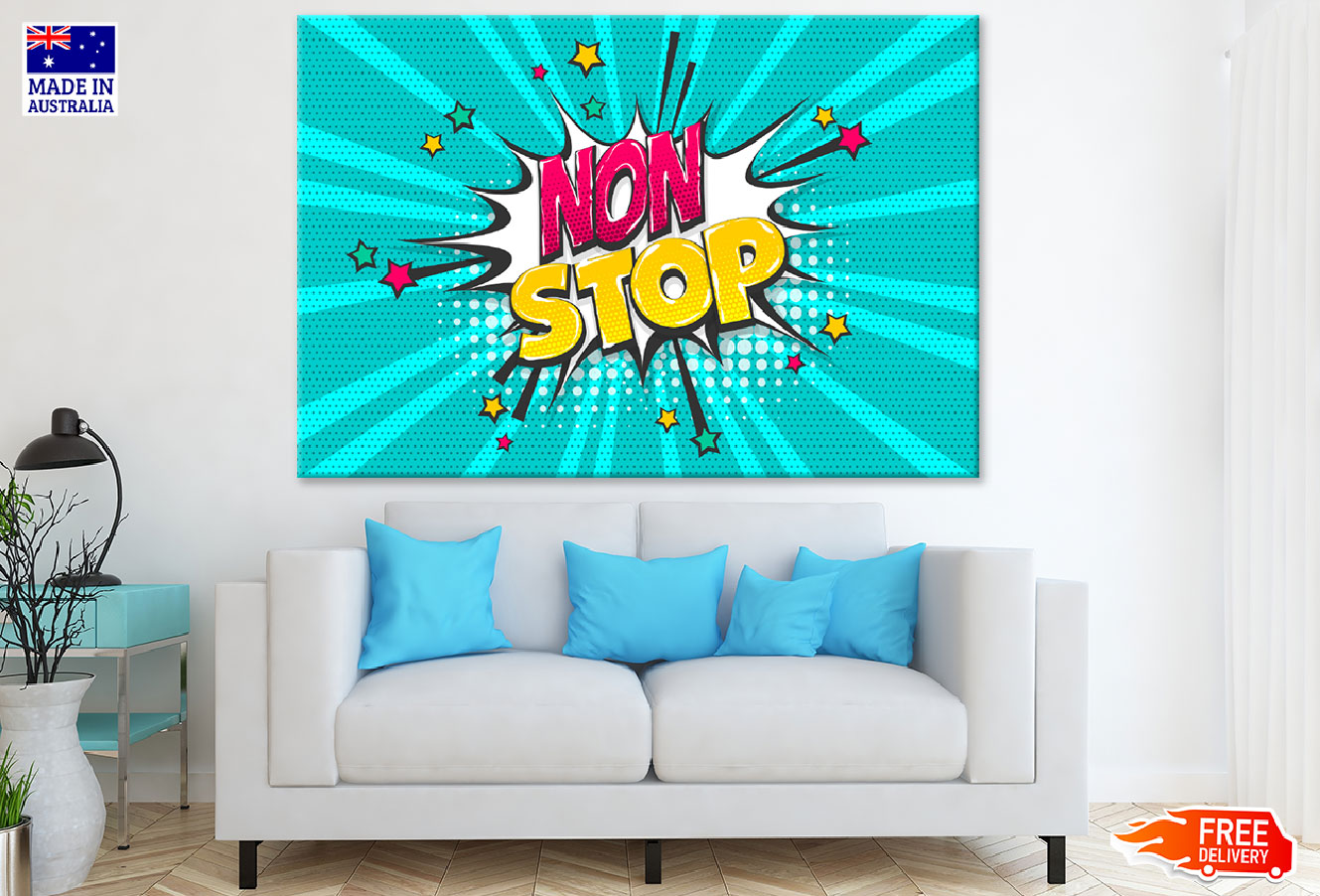 Non Stop Quote Illustration Print 100% Australian Made