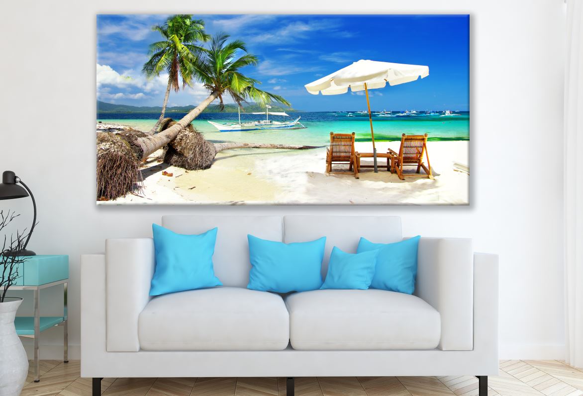 Beach Summer Scenery View trees Print 100% Australian Made