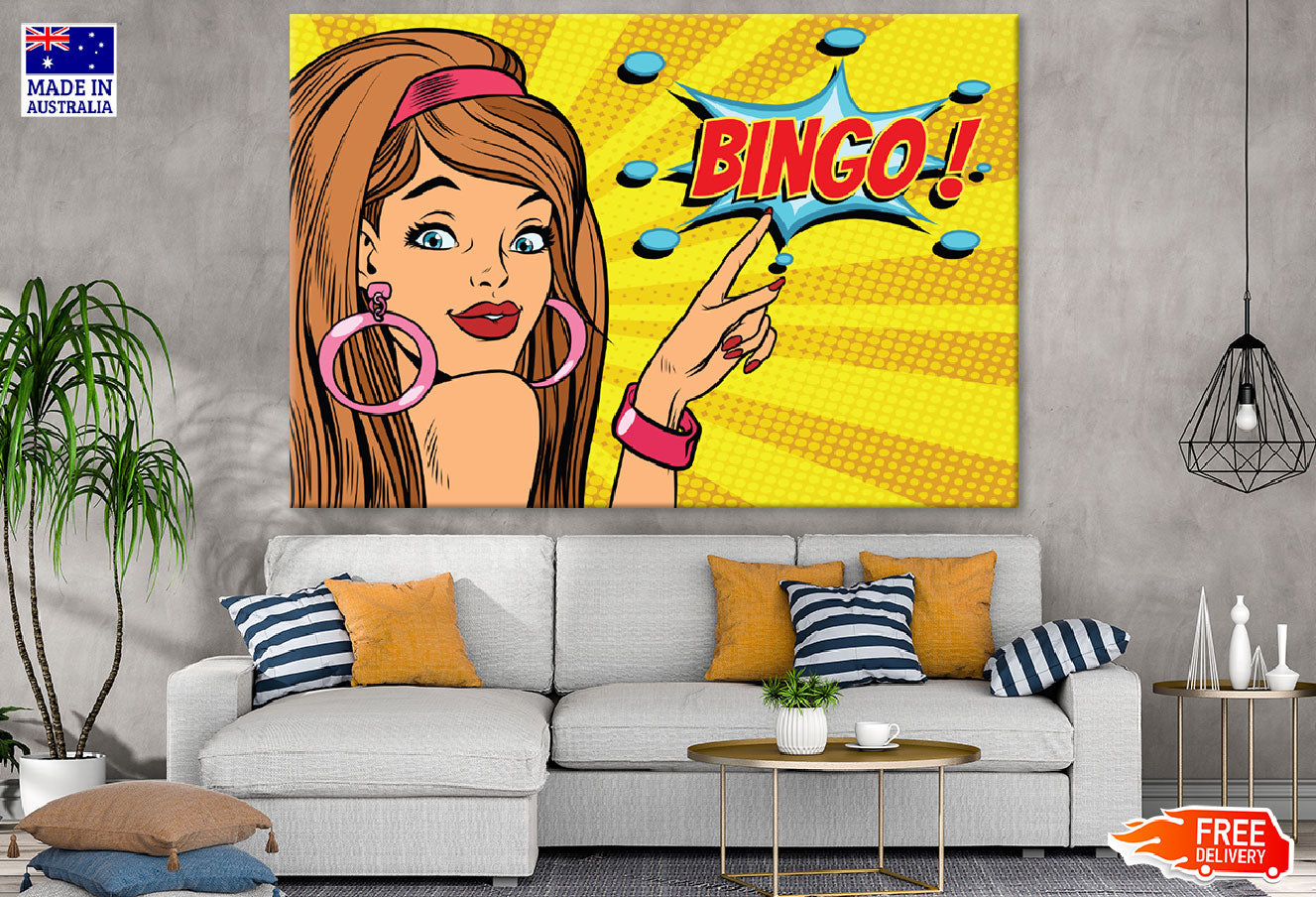 Bingo Quote & Fashion Girl Illustration Print 100% Australian Made