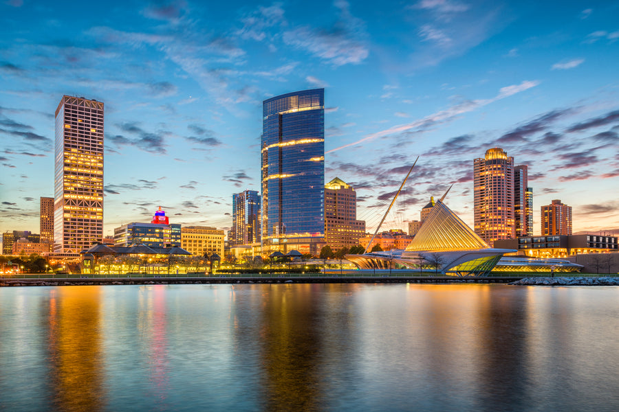 Milwaukee, Wisconsin, USA Downtown City Skyline Photograph Print 100% Australian Made