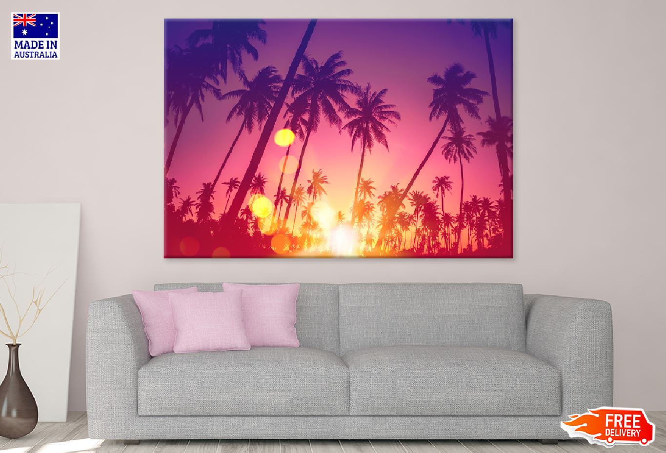 Palm Trees Sunset View Photograph Print 100% Australian Made