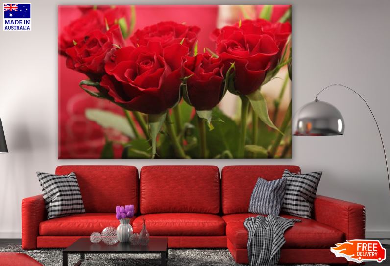 Red Rose Flower Bouquet Photograph Print 100% Australian Made