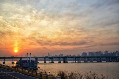 Sunset Seoul Mapo Bridge & Cityscape Photograph, South korea Print 100% Australian Made