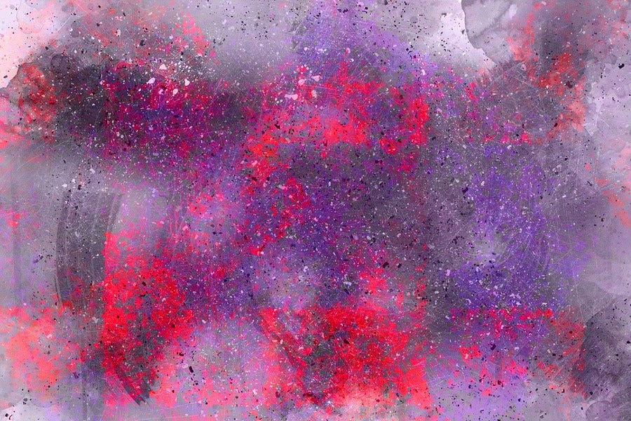 Purple & Red Color Splash Abstract Design Print 100% Australian Made