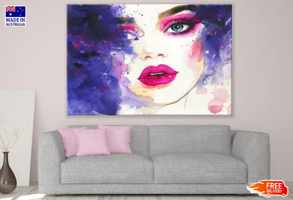 Makeup Woman Face Watercolor Painting Print 100% Australian Made