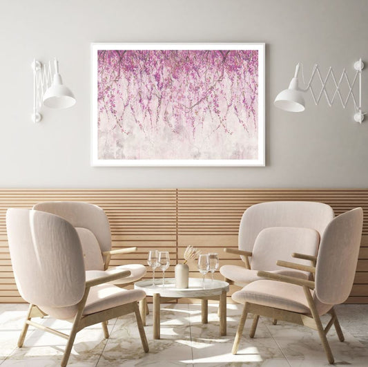 Pink Floral Vines Watercolor Art Home Decor Premium Quality Poster Print Choose Your Sizes