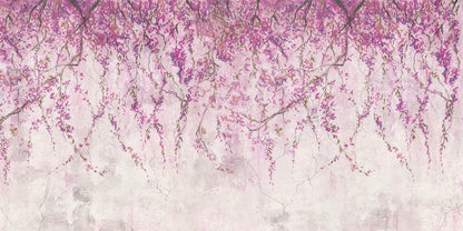 Wallpaper Murals Peel and Stick Removable Pink Floral Design High Quality