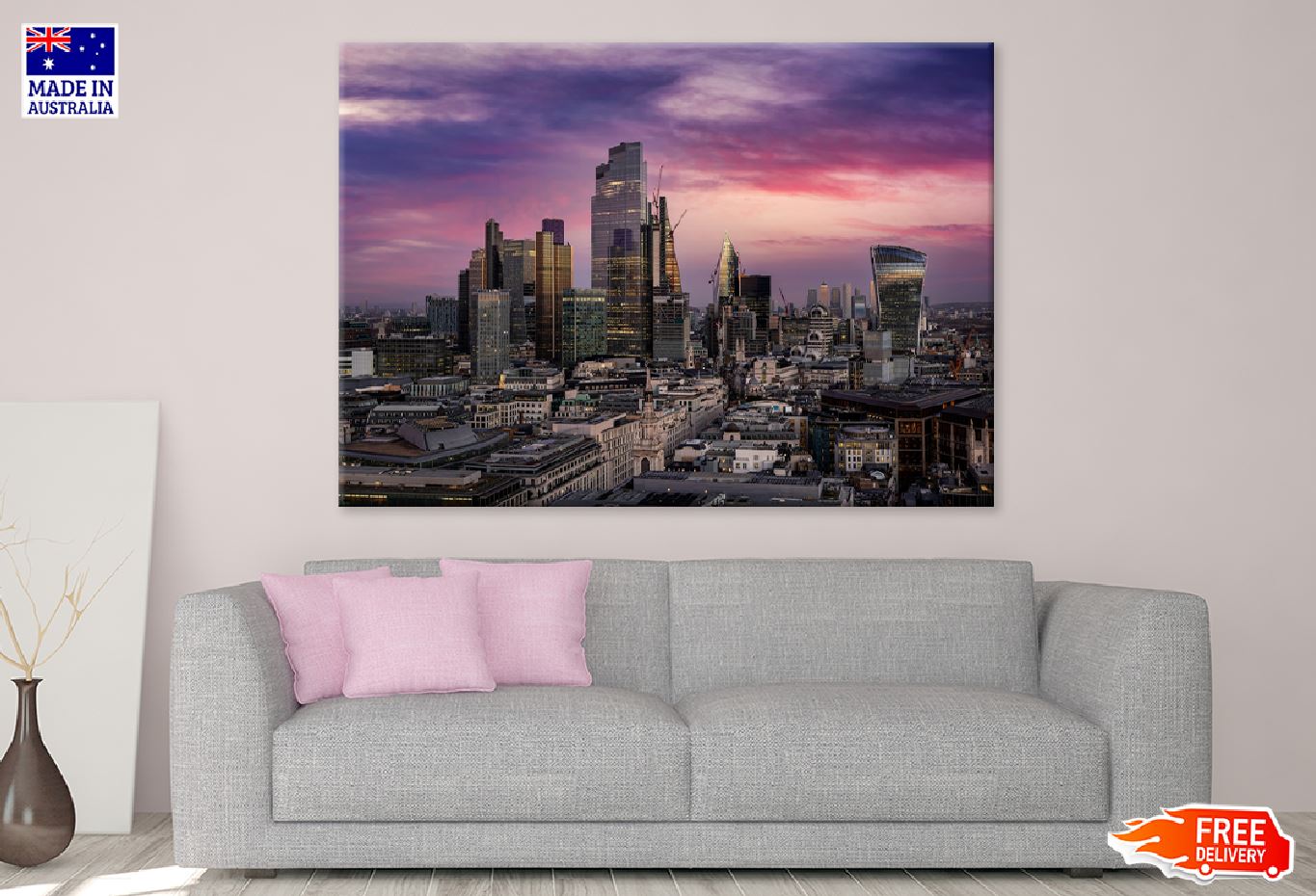 London City Landscape Sunset View Photograph Print 100% Australian Made